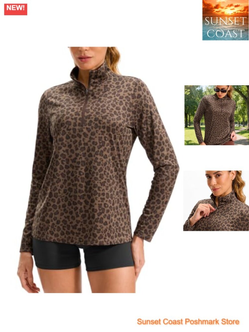 Quarter Zip Pullover Women UPF50+ Sun Protection Mock Neck Active Sweater